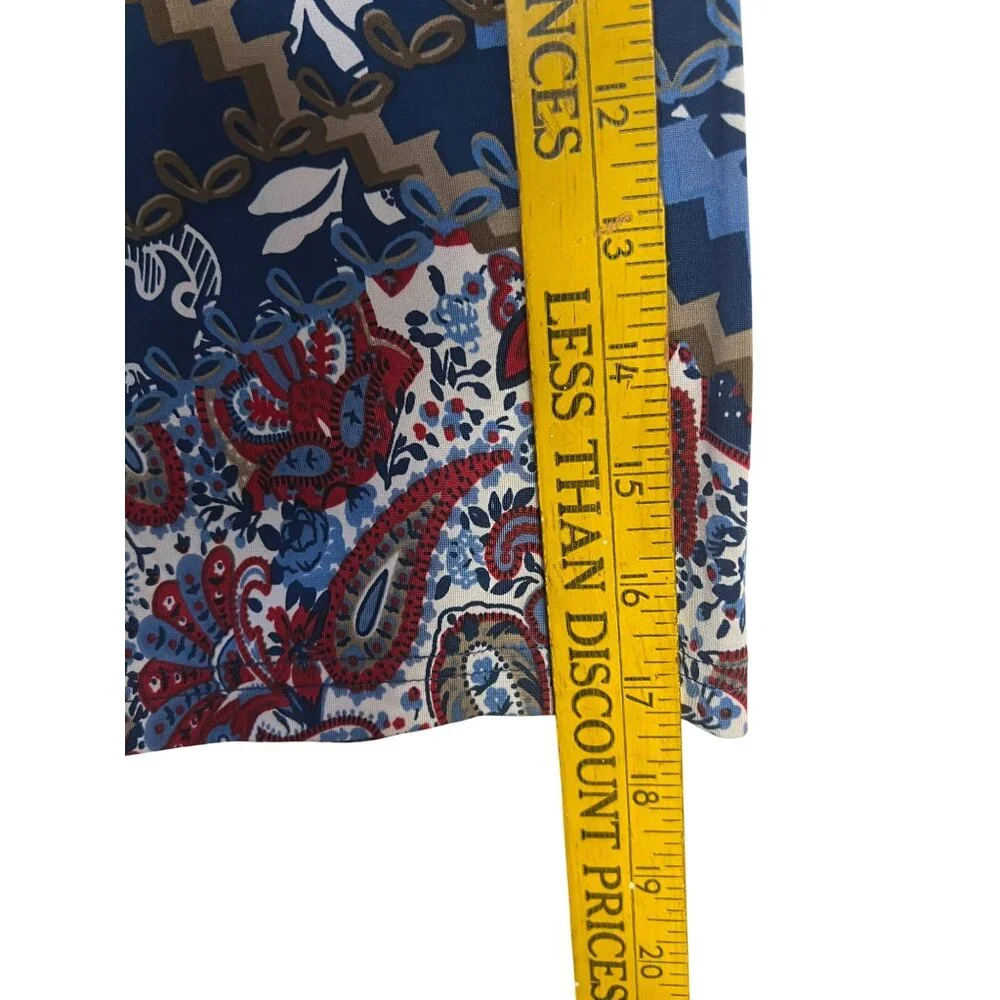 N Touch Women’s 1X Multicolor Floral Boho Tunic Top Button Details Blue Red - Picture 15 of 15